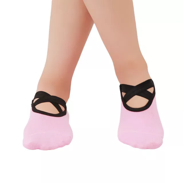 Women Ballet Grip Yoga Socks Massage Ankle Pilates Anti-slip Dance Gym Socks JJ 3