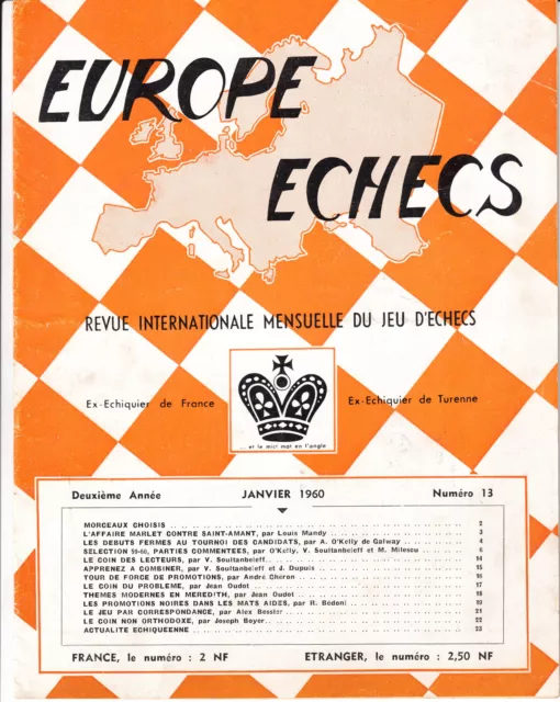 Revue Europe Echecs Annee Complete 1960  Chess Schach  Ajedrez