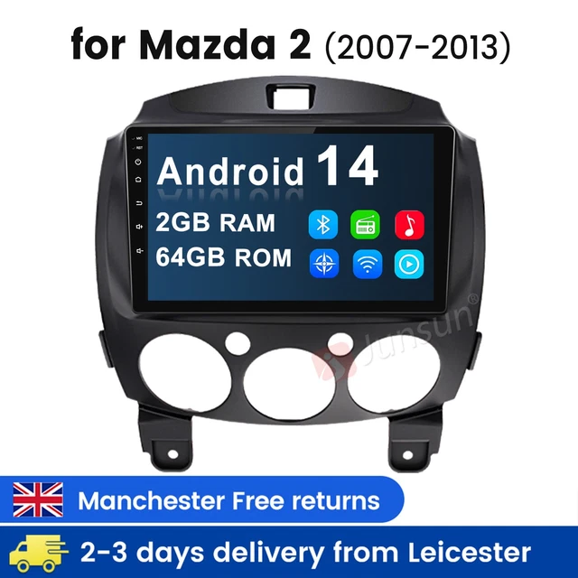 Apple Carplay For Mazda 2 2007-2013 Android 14 Car Stereo Radio GPS RDS 64GB SWC
