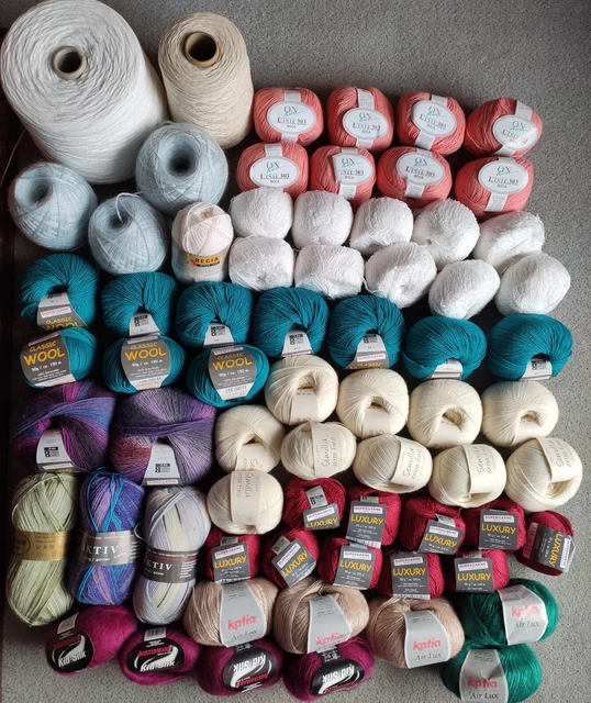 Großes Wollpaket, Sockenwolle, Handstrickwolle 5,2kg, Merino, Kaschmir, Seide