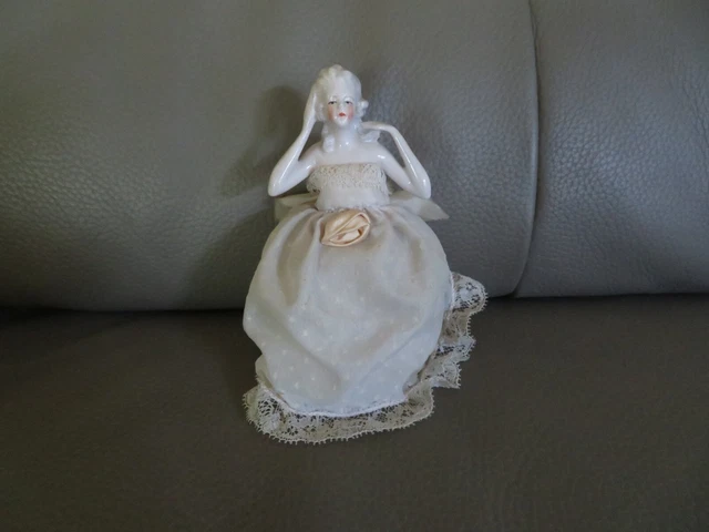 ANCIENNE POUPÉE DEMI Figurine En Porcelaine Half Doll 1920's Numeroté