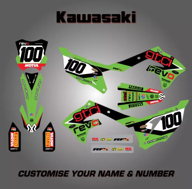 Kawasaki 450 KXF 2019 2020 2021 2022 2023 Full MX Graphics Sticker Kit