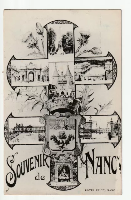 NANCY - CPA 54 - Carte Souvenir de Nancy Croix de Lorraine Multi vues & Chardon