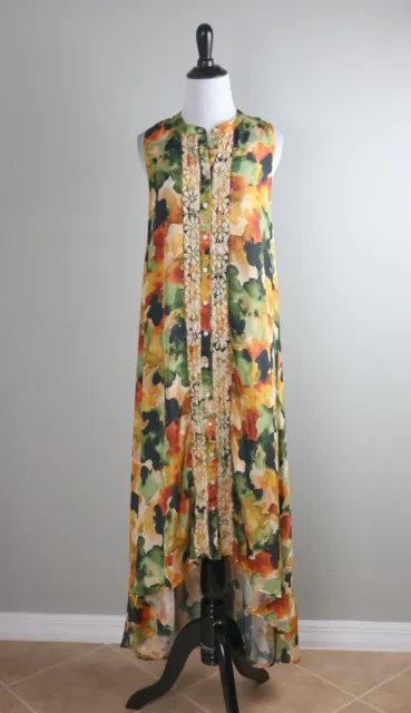 ANTHROPOLOGIE NWT Love Kyla Seo Caite Embroidered Calliope Midi Dress Size Small