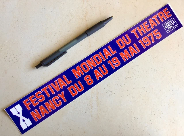 autocollant ancien 1975 festival mondial de theatre Nancy vintage