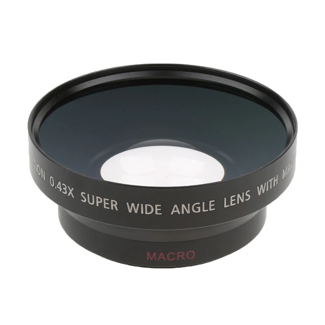 Objectif macro grand angle 62mm 0.43x + sac pour appareil photo reflex