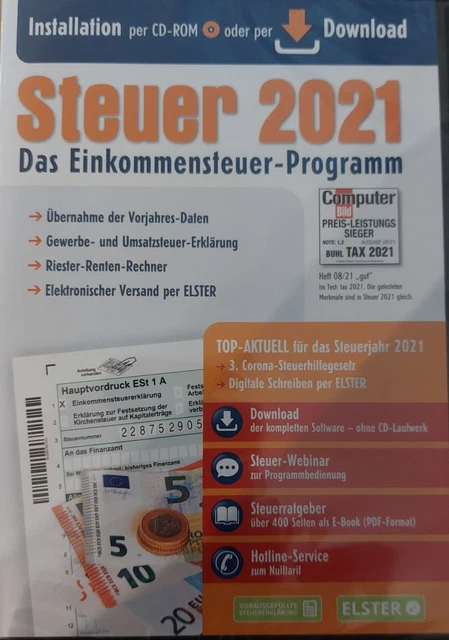 STEUERSPARER ALDI 2021 CD Steuererklärung Software EUR 3,00 PicClick DE