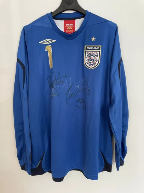 England Match Worn Signed Football Shirt Goalkeeper Kit 2006 Size XL