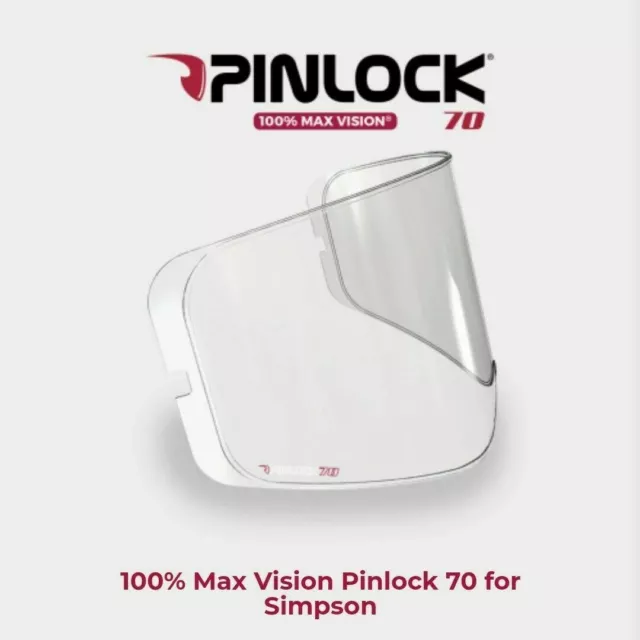 Simpson Venom Pinlock Max Vision Motorcycle Helmet Anti Fog Visor Insert Clear