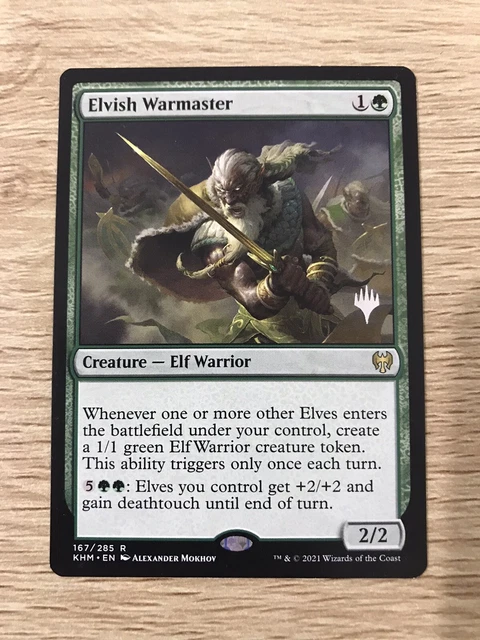 Elvish Warmaster 1x FOIL KHM MTG Kaldheim Rare MINT green Elvish Warmaster 1x FOIL KHM MTG Kaldheim Rare MINT green