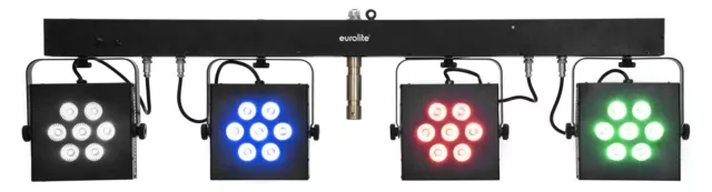 Juego de luces compacto Eurolite LED KLS-3002 Next DMX 4 puntos LED RGBAW/UV bolsa remota