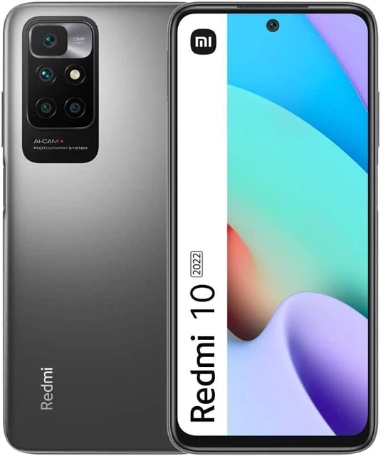 Xiaomi Redmi 10 Gris Carbone – 4Go RAM 64Go ROM – Écran 6.5" 90Hz – Débloqué (Neuf Scellé)