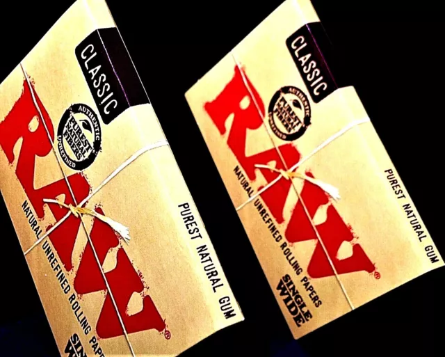 RAW CLASSIC Single Wide Double Feed Natural Rolling Papers 2 pk/100pp FREE2Ship!