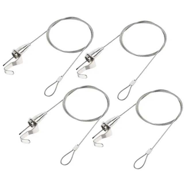 Picture Hanging Wire Kit, 4pcs 1M Adjustable Rail Hanging System, Load 66 lbs