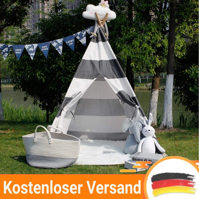 Tipi Zelt Für Kinder 110x80x80cm - Faltbares Spielhaus Für Drinnen & Draußen