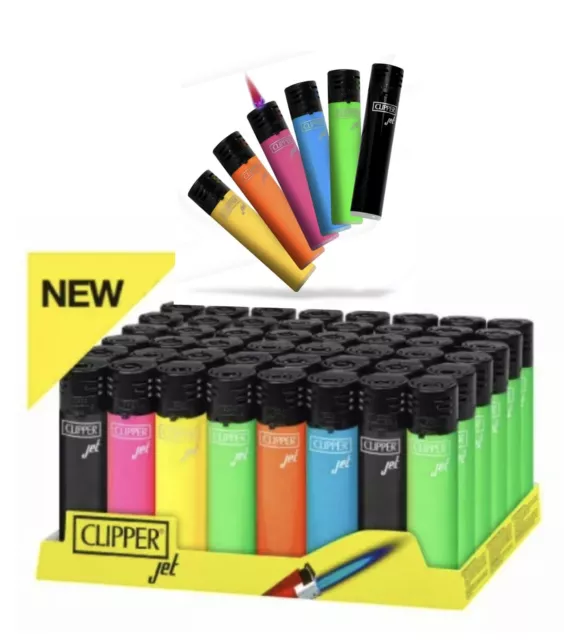 1,2,3,4,5,6 CLIPPER WINDPROOF JET FLAME NEON LIGHTER JetFlame Assorted Colours