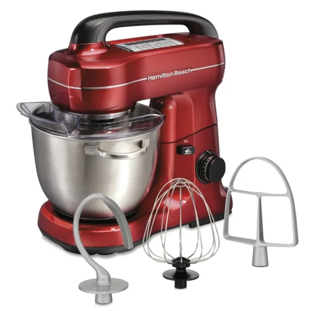 HAMILTON BEACH 7 Speed Stand Mixer Red Model 63395 Powerful 300 Watt