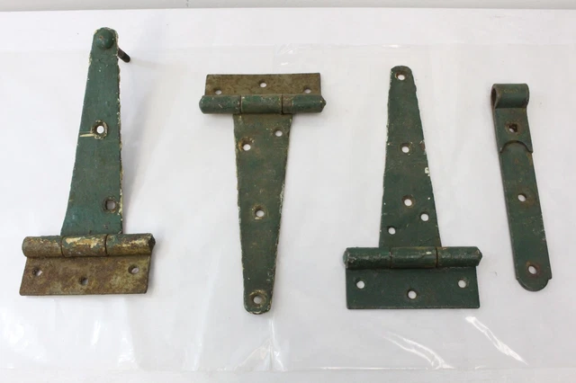 LOT Vintage 12" Length Barn Door Hinges Large Cast Iron OLD Hardware -M7
