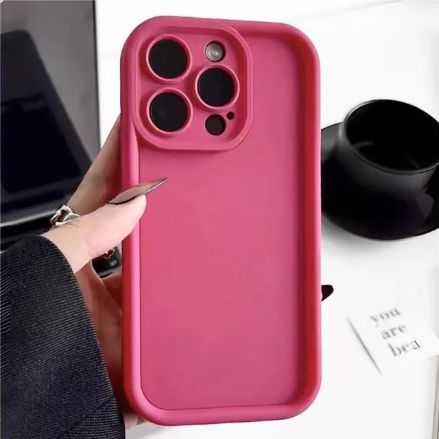 Solid Color Plain Silicone Soft Case For iPhone 15 14 Pro Max 13 12 11 XR Cover 2