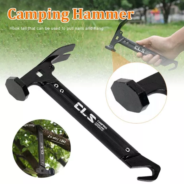 Mini Tent Hammer Peg Hammer Aluminum Alloy Handle Grond Nail Hammer with Remover