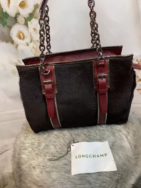 Longchamp Ponyhair More Is More Bag Chocolate 100% Authentic Brand New MSRP$995