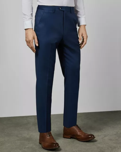 NWT Ted Baker London Men KERNALT Debonair Plain Suit Pant Blue Sz 36 $245 II309 2