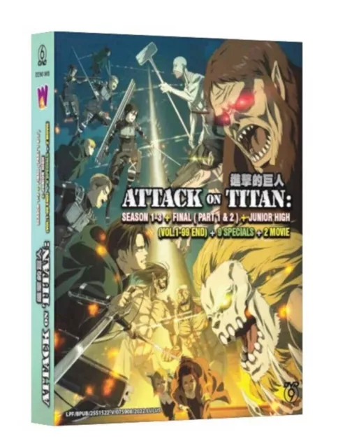 ATTACK ON TITAN Complete Box Set Japanese Anime DVD Season 1 3