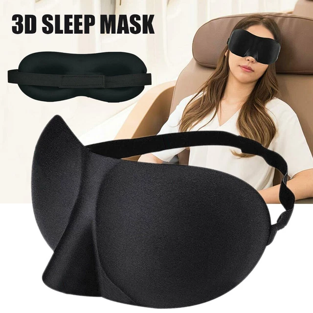 New Eye Cover Sleep Mask Soft Padded 3D Sponge Travel aid Rest Blindfold H