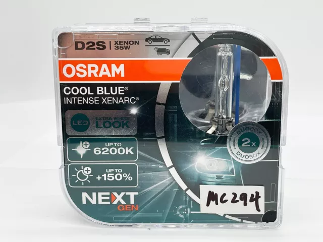 Osram D2S Cool Blue Intense NEXT Gen HID Xenon Bulbs 66240CBN MC294 Pack of 2