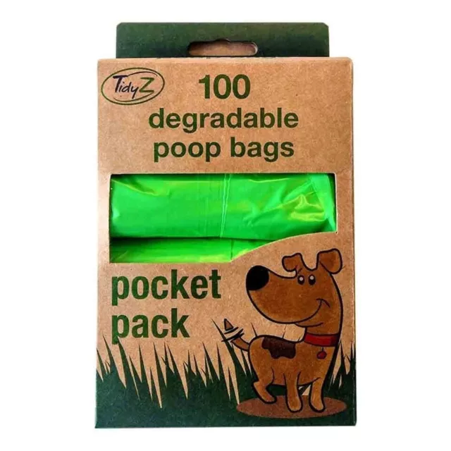 100x DOGGY ECO GREEN POO BAGS Degradable Dog Cat Puppy Pet Waste Tie Scooper UK*