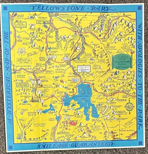 Hjalmer Jolly Lindgren / Hysterical Map of the Yellowstone Park 1936