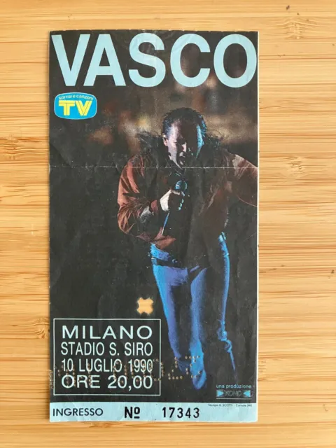 Vasco Rossi _ Fronte del Palco 10 luglio 1990 Milano S.Siro _ Biglietto Concerto