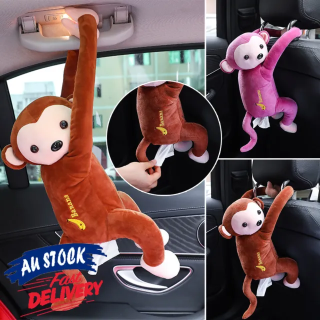 Tissue Box Animal Hanging Decor Paper Holder Car Cartoon Napkin Cover Monkey