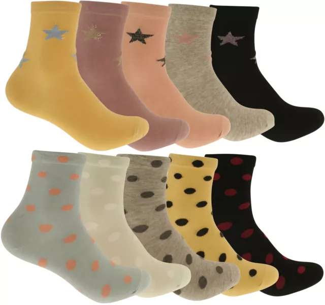 Zest Ladies 5 Pack of Combed Cotton Socks in Assorted Colours UK 4-7