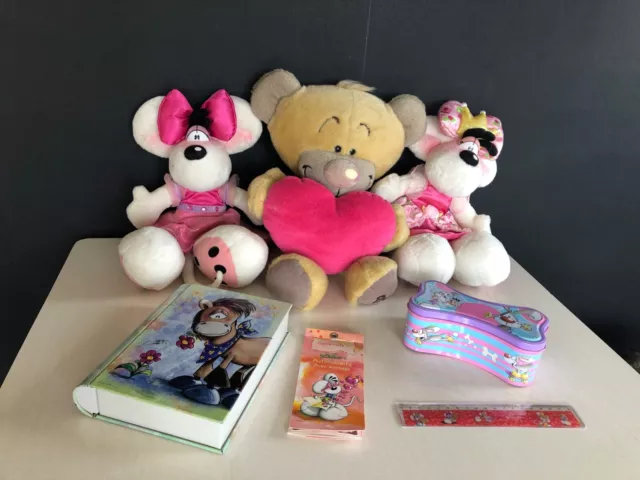 Gros lot Diddl - Diddlina, Pimboli, Galupy - Peluche, autocollants, boites