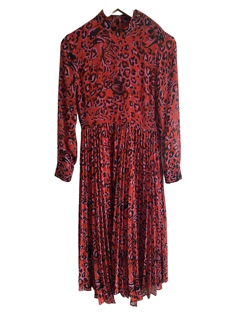 Whistles red jungle cat discount dress