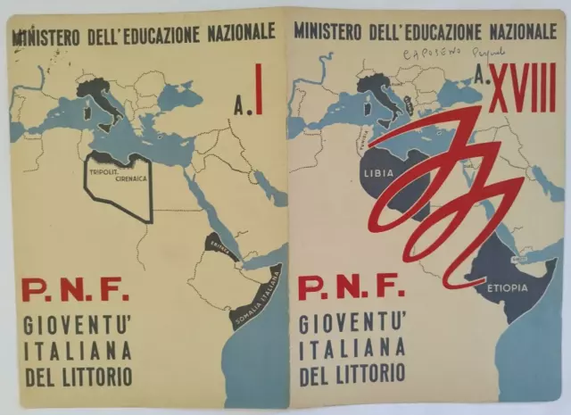bp126 pagella fascista regno d'italia p.n.f. gioventu' del littorio foggia 1940