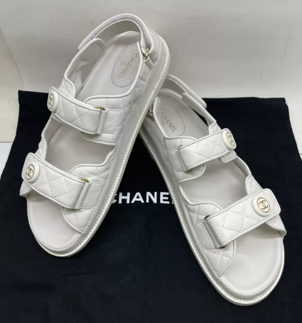 CHANEL, Shoes, Chanel Pink Pearl Cc Logo Slide Sandals Size 375