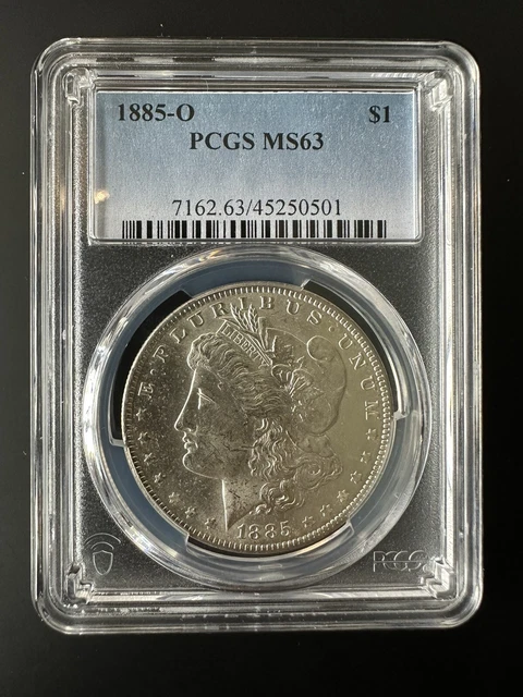 PCGS MS63 1885-O Beautiful UNCIRCULATED Rim Toned MORGAN 90% SILVER DOLLAR $1