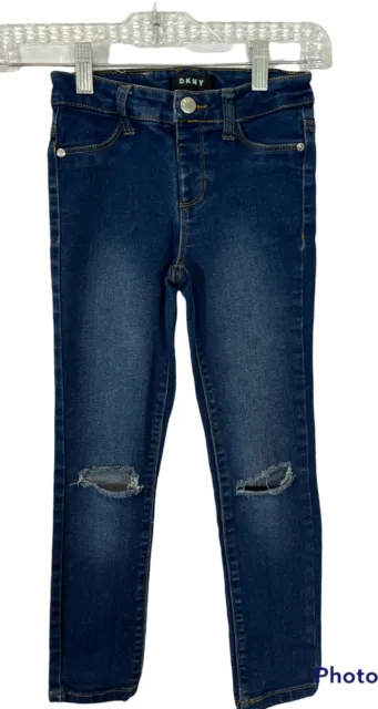 DKNY Girls Distressed Skinny Jeans with Stretch - Size 7