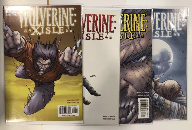 Wolverine Xisle 1-4 Comic LOT of 4 Mini-Series|  Marvel | Bruce Jones |
