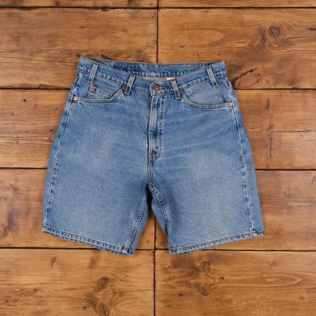 Vintage Levi's Denim Shorts 33 Levis 550 Hemmed Jorts Stonewash Bermuda Blue
