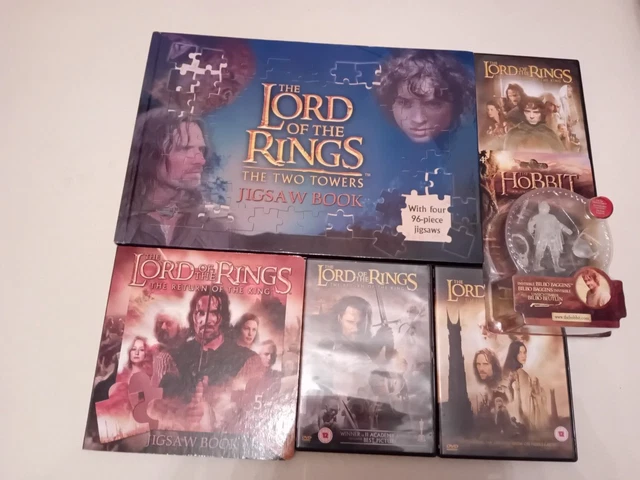 Job lot lord of the ring jigsaw books 2 Hobbit figure set of dvds