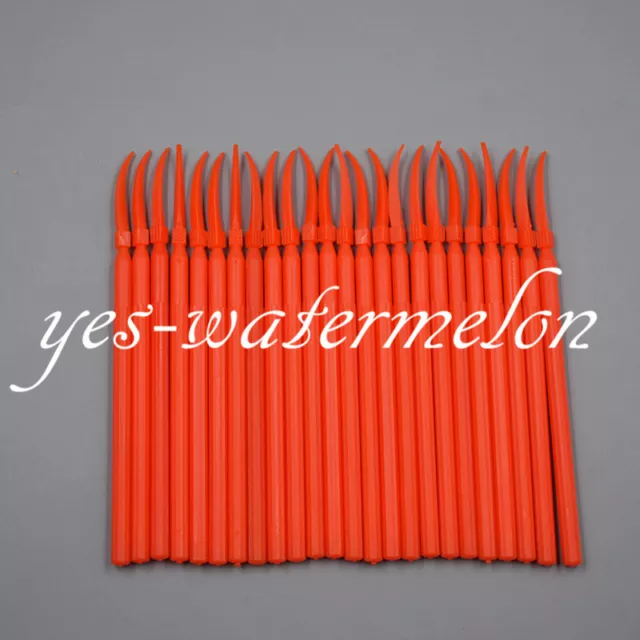 Dental Long Handle Poly Plastic Wedges Interdental Large Size 100 Pcs Red Color