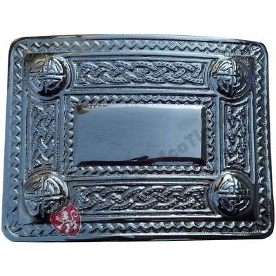 Cardo Fibbia Cintura Kilt Scozzese Celtic Serpente Highland Cardo Foglie Fibbie Cromo 