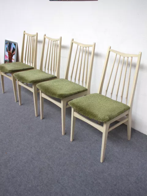 4x Esszimmer Stühle Sprossenstühle 60er Mid Century Streben Tapiovaara stil weiß