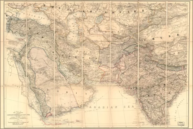 Poster, Many Sizes; Map Of Turkey Persia Iraq Iran India Arabia 1885