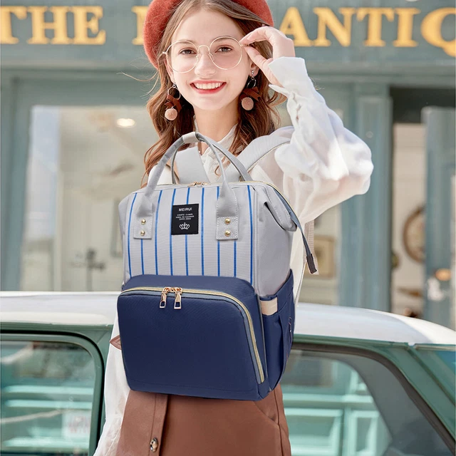 Mom Mummy Baby Diaper Bag Backpack Travel Maternity Changing Pad Waterproof Blue 4