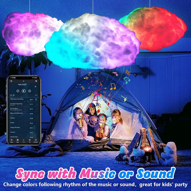 USB Cloud Light APP Control Music Synchronization 3D RGBIC Ambient Light Lightning Simulation Clouds Bedroom Room Light main image 1
