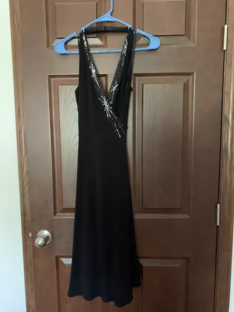 NWT Women’s BCBGMaxazria Black Sequin Halter Dress sz LP